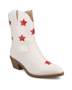 Journee Collection Journee Underwood Medium And Wide Width Western Star Detail Ankle Booties - Pink