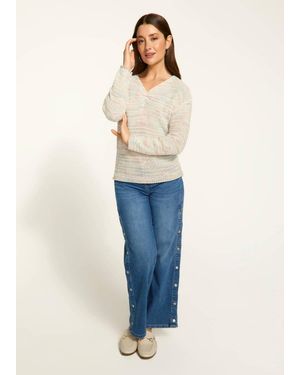 Fdj Leeza Long Sleeve V-Neck Sweater - Blue