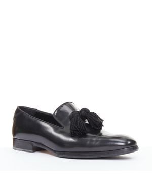 Jimmy Choo Foxley Shiny Calf Leather Rope Tassel Loafers - Blue