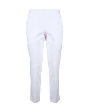 Carla G Straight-Leg Pants With Elasticated Back Waistband - White