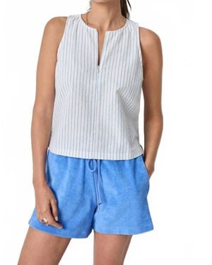 Lilla P Sleeveless Zip Top - Blue