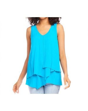 Karen Kane Layered Tank Top - Blue