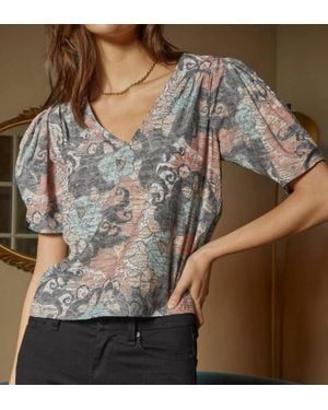 Self Contrast Claire Blouse - Gray