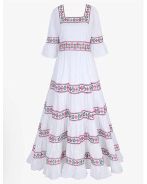 Pink City Prints Celine Dress - White