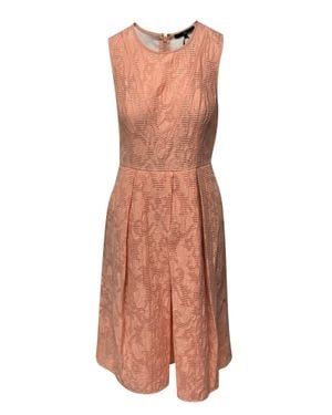 Tibi Cotton Poplin Pleated Dress - Pink