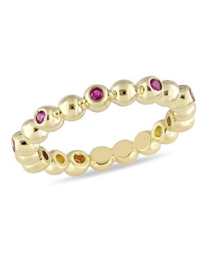 Mimi & Max 1/4Ct Tgw Ruby Beaded Eternity Ring 14K - Metallic