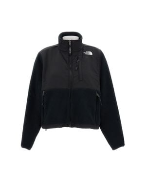 The North Face Light Denali Retro Cropped Zip-Up Fleece Jacket - Black