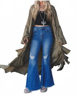 Three Bird Nest Layers Of Love Kimono - Blue