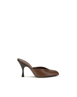 Herbert Levine Calf Leather Bos Taurus Mules - Brown