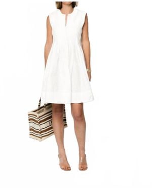 Suncoo Conely Pleated Sleeveless Mini Dress - White