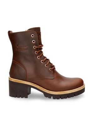 Panama Jack Padma B13 Bark Waterproof Leather Combat Boots - Brown