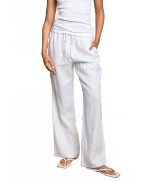 PERFECTWHITETEE Lorana Linen Drawstring Pant - White