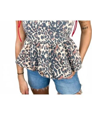 Bibi Runway Rebel Bubble Lightweight Cropped Tank Top - Blue