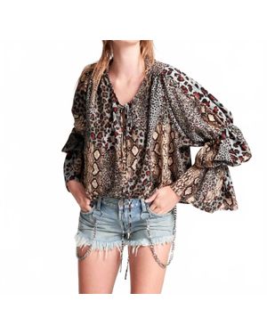 One Teaspoon Punk Python Sophisticated Savage Top - Black