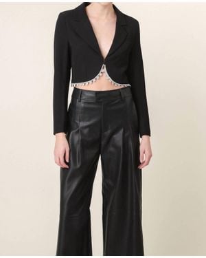Line & Dot Vaughn Cropped Blazer - Black