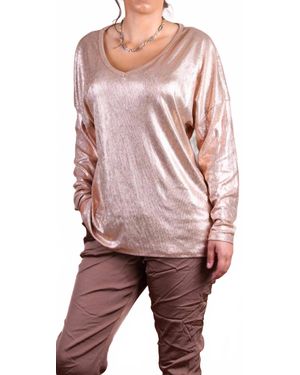 Gigi Moda Luminare V-Neck Top - Pink