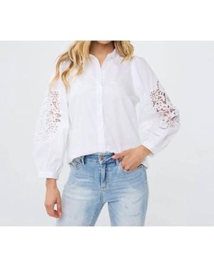 EsQualo Wita Lace Sleeve Blouse - White