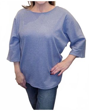 Pure Essence Three-Quarter Length Sleeve Flowy Top - Blue