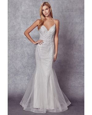 TRUEDAMES Mermaid Bridal Formal Gown - Gray