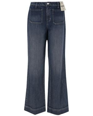 L'Agence Relaxed-Fit Dark Cotton Jeans With Washed Effect - Blue