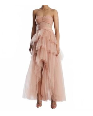 BCBGMAXAZRIA Luna Strapless High Low Dress - Pink