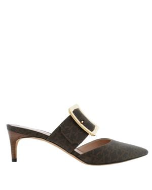 Bally Jemina 55 Monogram Pointed Toe Mules - Brown