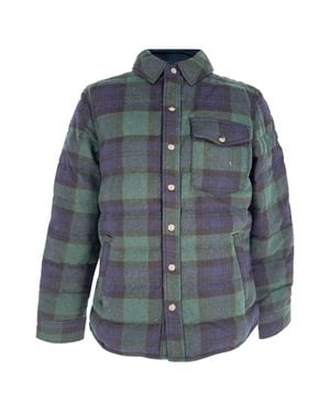Ralph Lauren Polo By Watch Tartan Quilted Down Shirt Jacket - Gray
