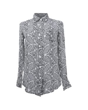 Theory Printed Button-Down Shirt - Gray