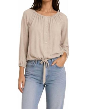 Sole Blake Tie Bottom Button Down - Blue