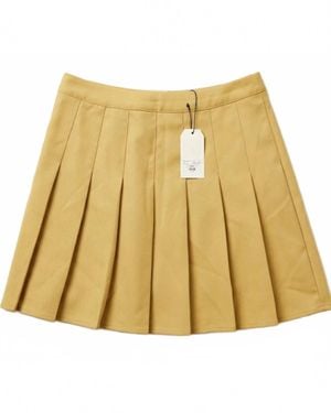 Trend:Notes Pleated Mini Skirt - Metallic