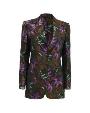Dries Van Noten Printed Blazer - Black