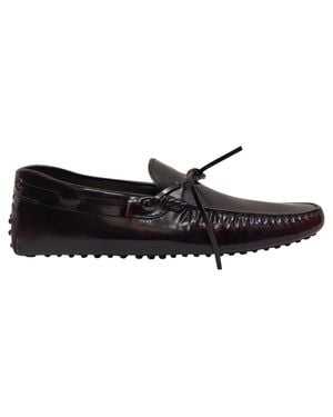 Tod's Bow Brushed Slip-On Moccasins - Black