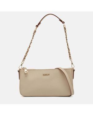 DKNY Leather Sutton Crossbody Bag - Natural