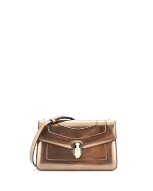 BVLGARI Serpenti Forever Shoulder Bag Metallic Leather - Brown