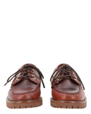 G.H. Bass & Co. Moccasin-Style Leather Loafers - Red