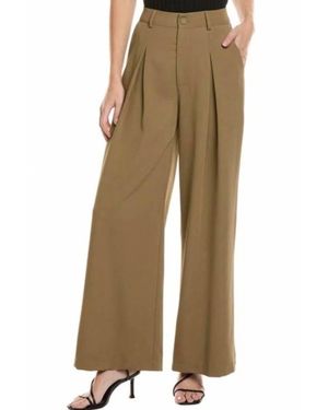 Gracia Pleated Wide Legs Pants - Brown