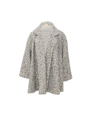 Gianfranco Ferré Beaded Herringbone Coat - Gray
