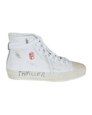 PALY High-Top Leather Sneakers With Ankle-Wrap Laces - White