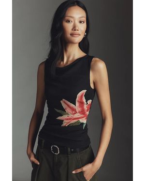Rails Fete Ruched Knit Tank Top - Black