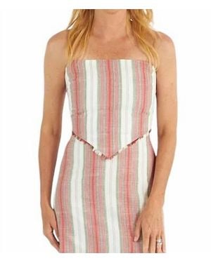 Sundays Linen Blend Bandanna Crop Top - White