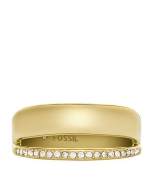 Fossil 'S Archival Glitz-Tone Stainless Steel Band Ring - Yellow