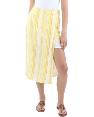 Sage the Label High Rise Midi Wrap Skirt - Yellow
