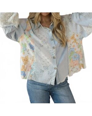 Pol Gina Patchwork Jacket - Blue