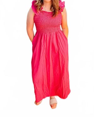 JUNIPER BLVD Maxi Ruffle Dress - Pink