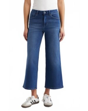 1822 Denim Better Butter High Rise Wide Leg Crop Jeans - Blue