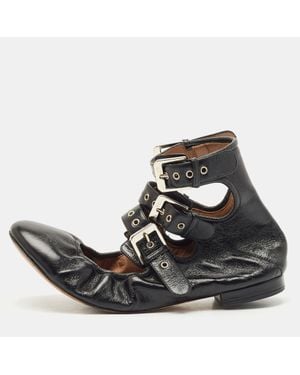 Laurence Dacade Leather Buckle Details Ballet Flat - Black