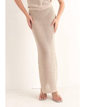 Pretty Garbage Cove Crochet Maxi Skirt - Pink