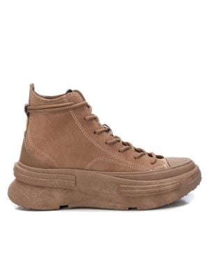 Xti Canvas Cnkle Booties - Brown
