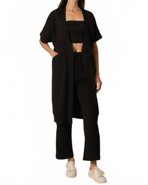 Before You Collection Sofia Modal Contrast Cardigan - Black