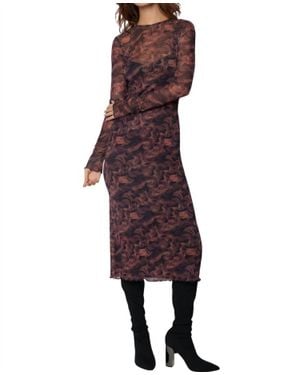 Lost + Wander Contessa Mesh Midi Dress - Purple